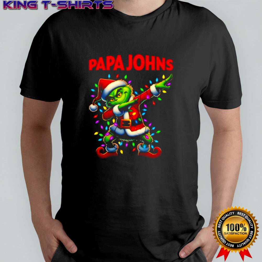 Grinch Lights Dabbing Christmas x Papa Johns shirt