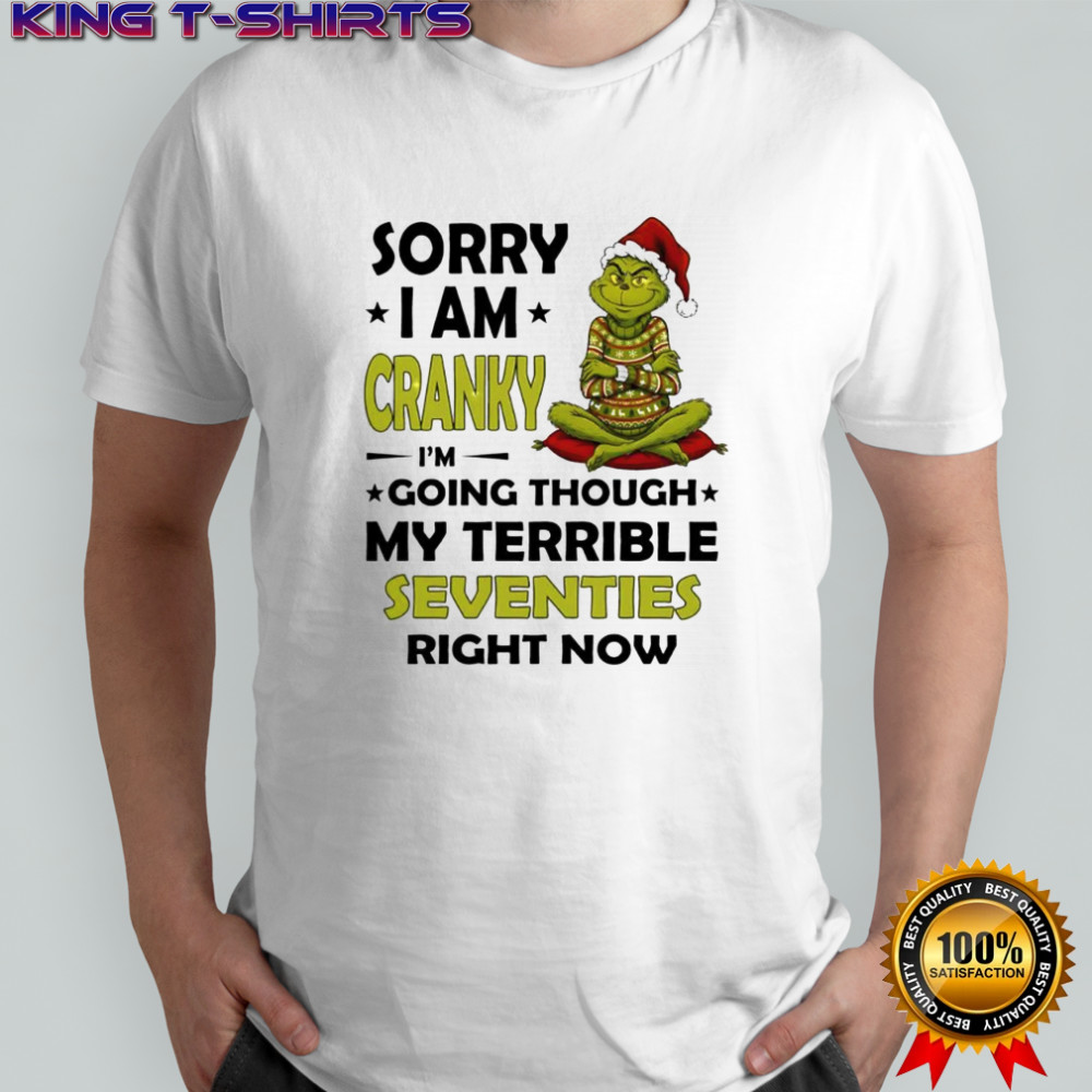 Grinch Sorry I Am Cranky I’m Going Through My Terrible Seventies Right Now shirt