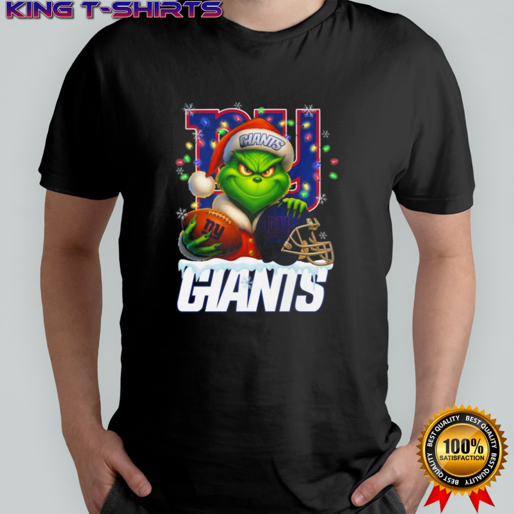 Grinch X New York Giants Ball And Helmet Christmas Shirt