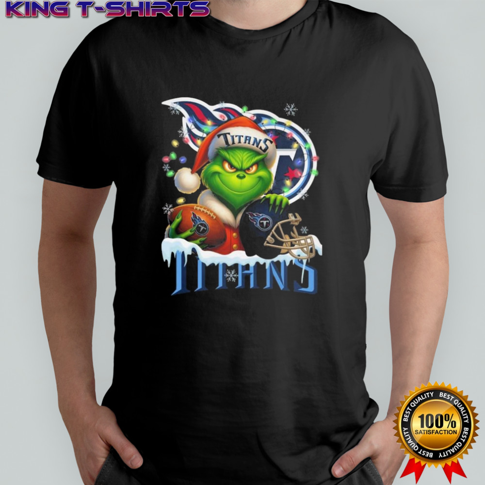 Grinch X Tennessee Titans Ball And Helmet Merry Christmas Shirt