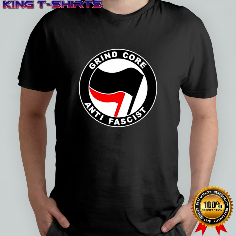 Grind Core Anti Fascist Antifa logo shirt