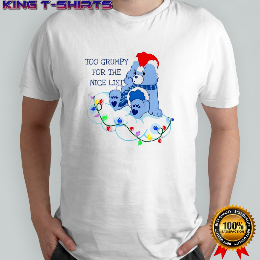 Grumpy Bear too grumpy for the nice list Christmas lights shirt