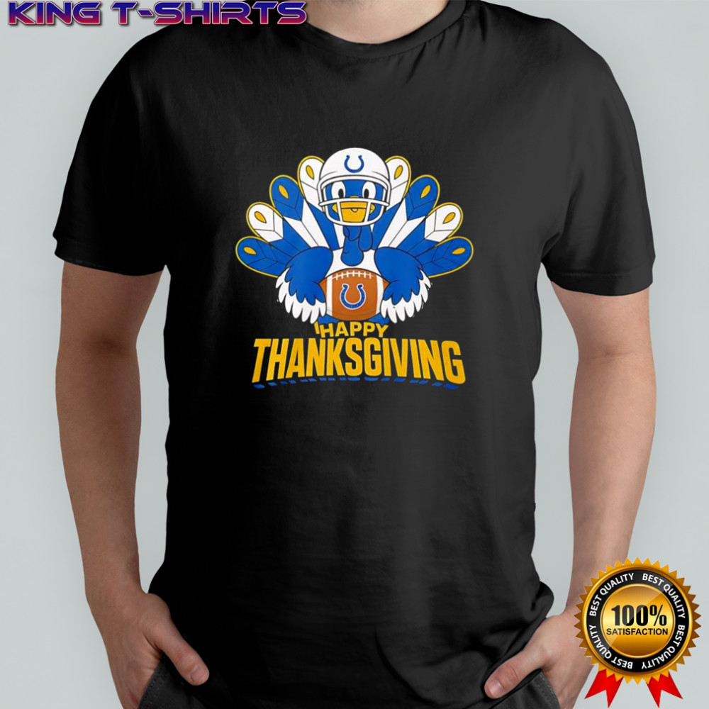 Happy Thanksgiving turkey wearing Indianapolis Colts’ horseshoe logo shirt