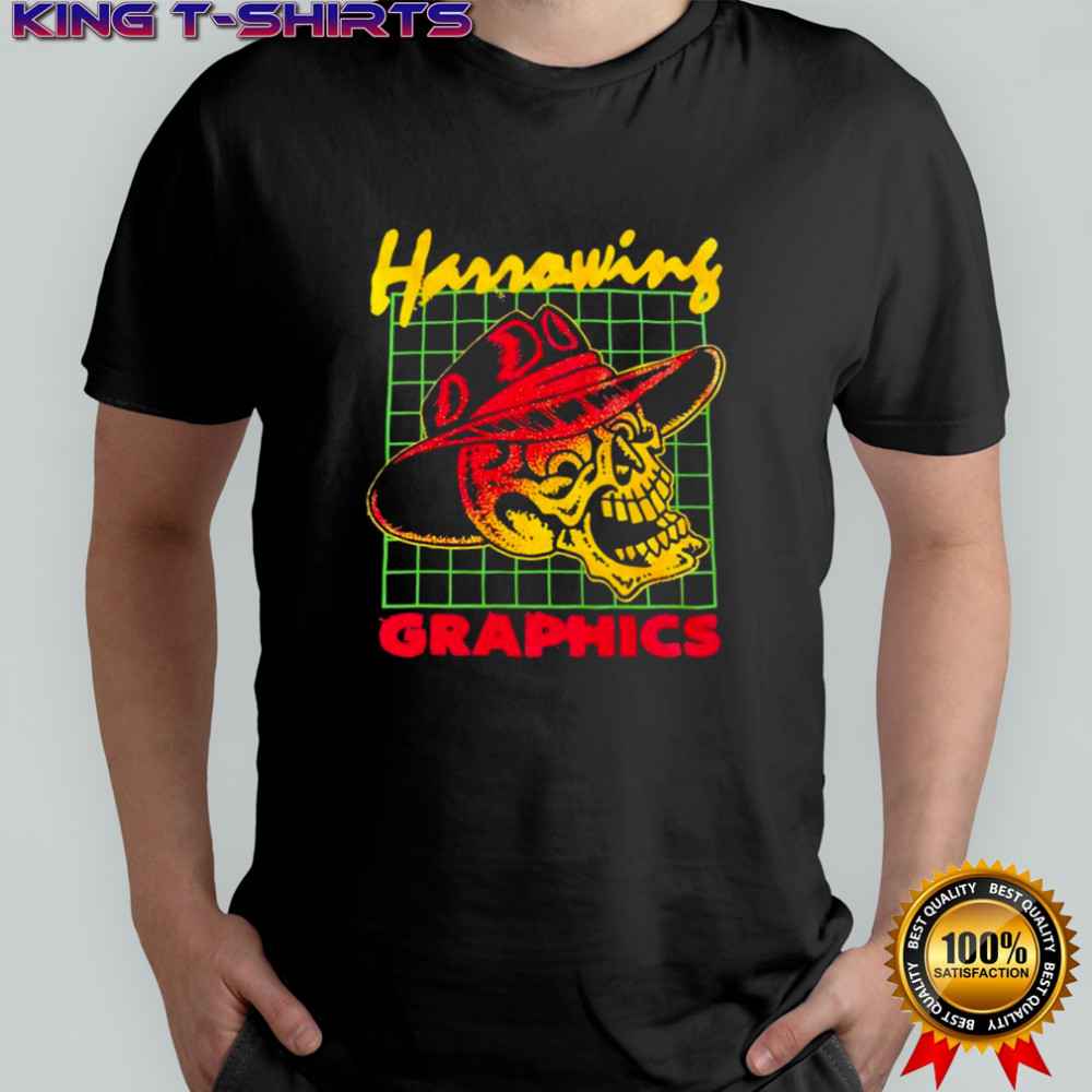 Harrowing skull cowboy hat graphics shirt