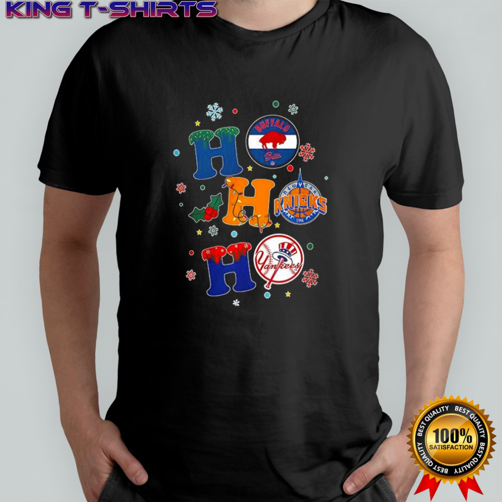 Ho-Ho-Ho Buffalo Bill New York Knicks and New York Yankees Merry Christmas shirt
