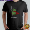 Huzzah frog with sword embroidered medieval funny shirt