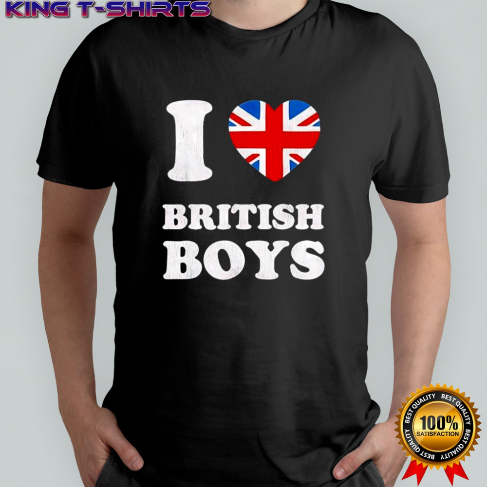 I Love British Boys inside flag shirt