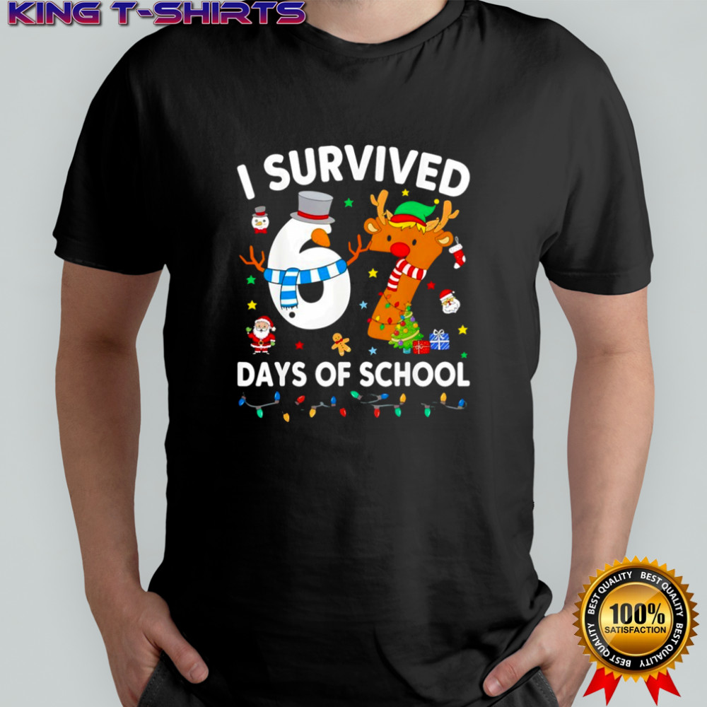 I Survived 67 Days of School Funny Meme Six Seven Christmas shirt