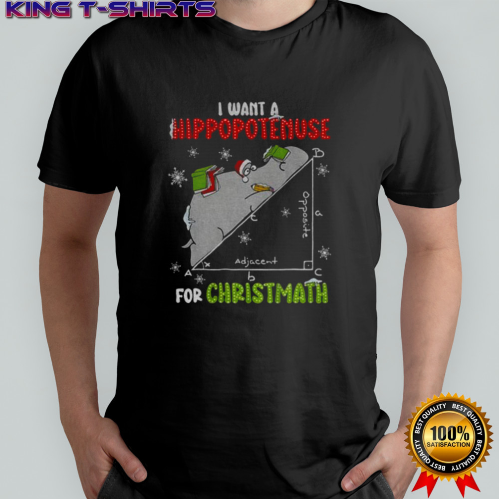 I Want A Hippopotenuse For Christmas Math Lover Hippopotamus shirt
