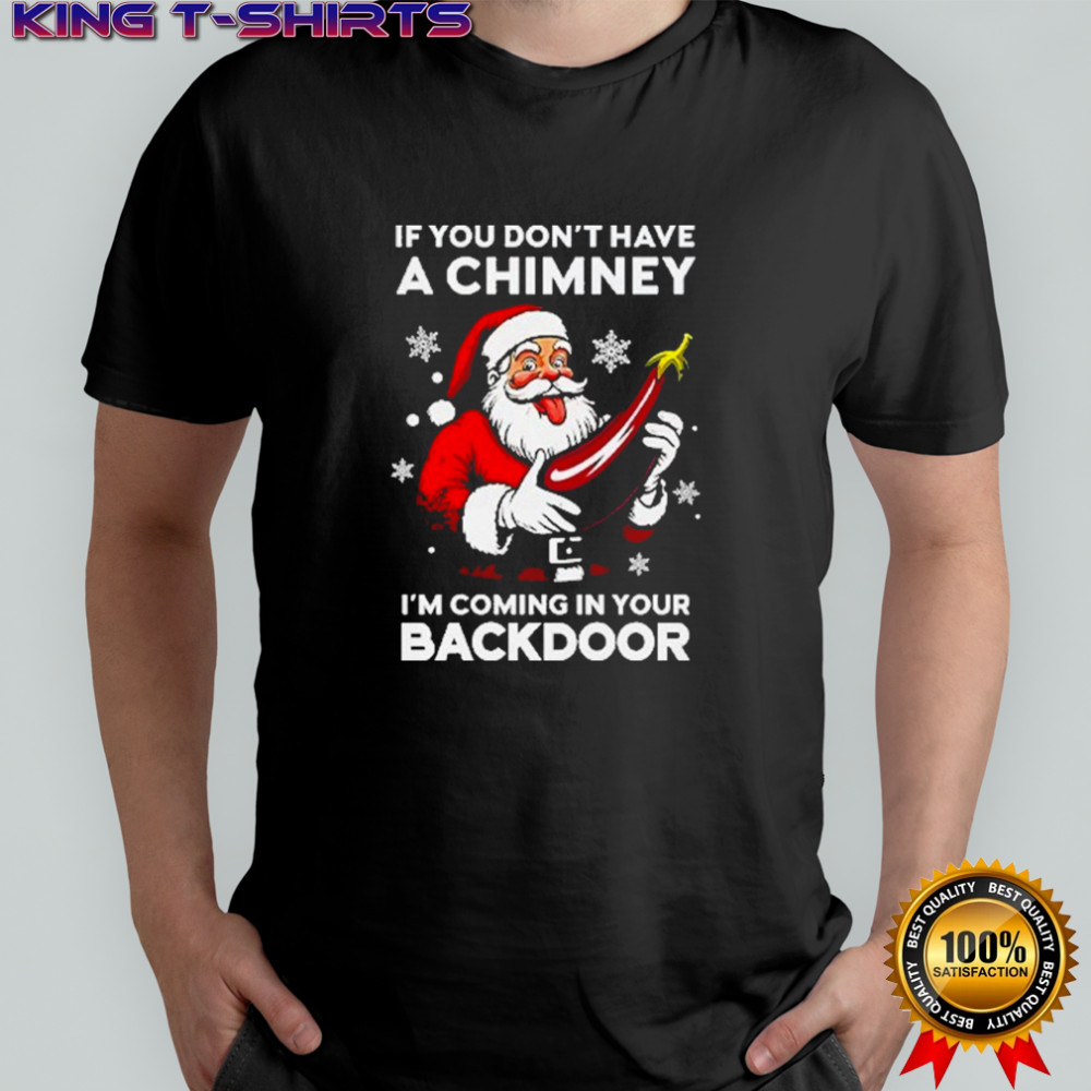 If You Don’t Have A Chimney I’m Coming In Your Backdoor Santa Christmas T-Shirt