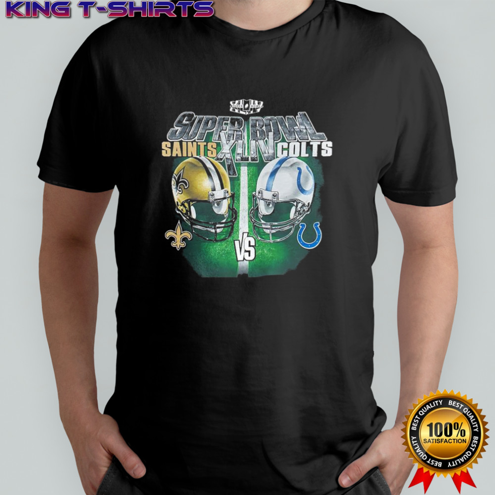 Indianapolis Colts vs New Orleans Saints Super Bowl XLIV retro shirt