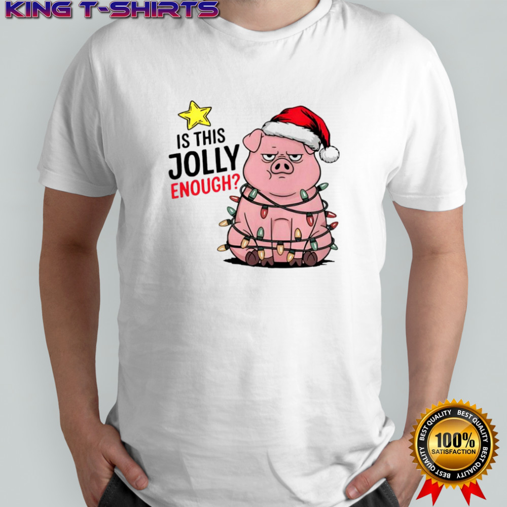 Is This Jolly Enough Funny Face Christmas Pig shirt