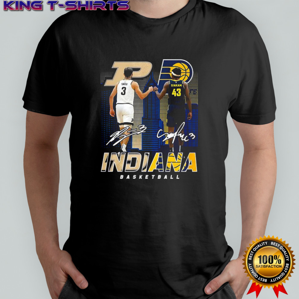 Jalen Smith touch hand Pascal Siakam Indiana Pacers basketball signature shirt