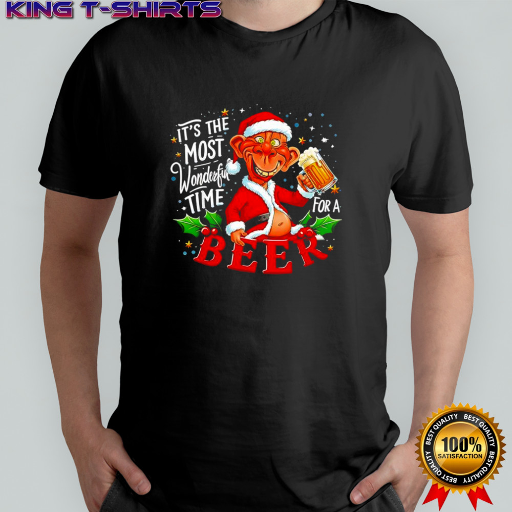 Jolly Santa Claus it’s the most wonderful time for a beer shirt