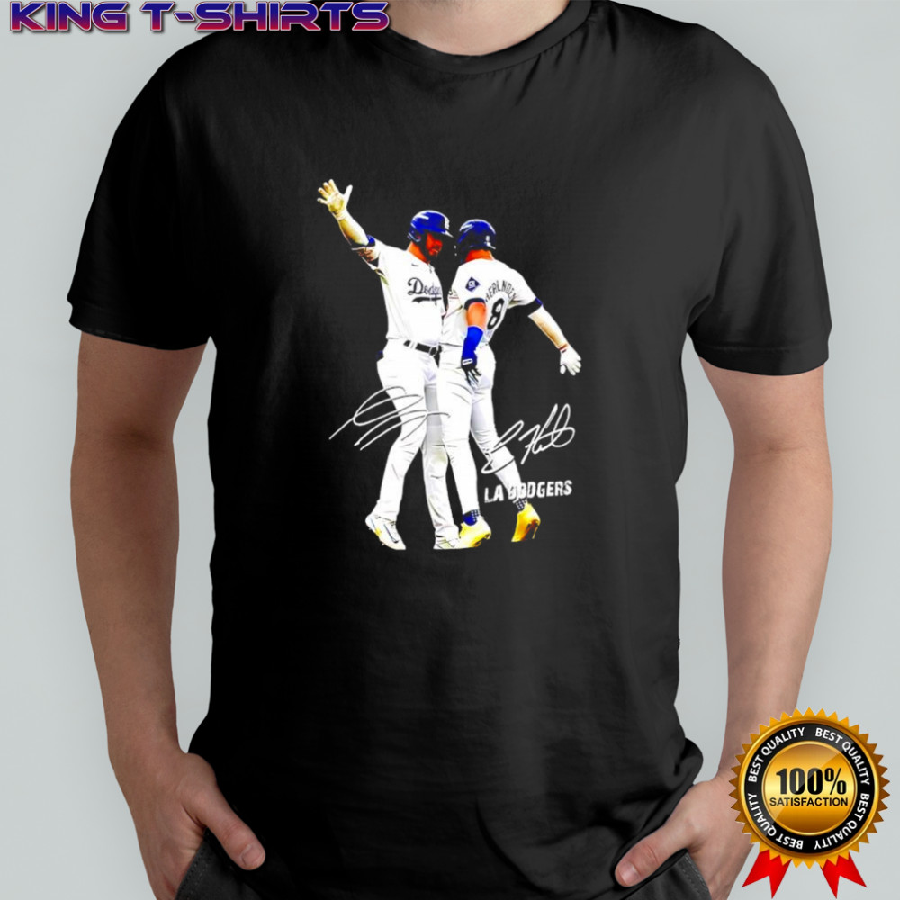 Kiké Hernandez And Gavin Lux Funny Celebartion Los Angeles Baseball signatures shirt