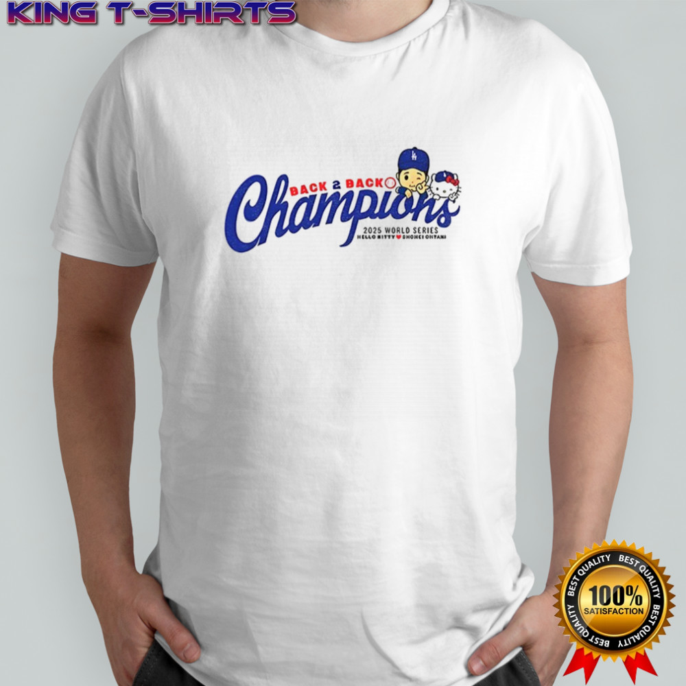 Kitty x Shohei Ohtani Los Angeles Dodgers Back 2 Back Champions 2025 World Series shirt