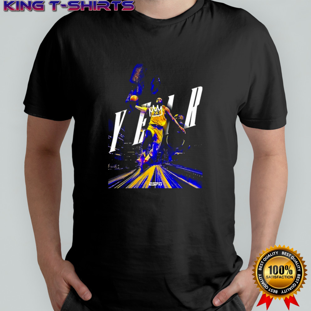 LeBron James Los Angeles Lakers NBA year 23 dunk shirt