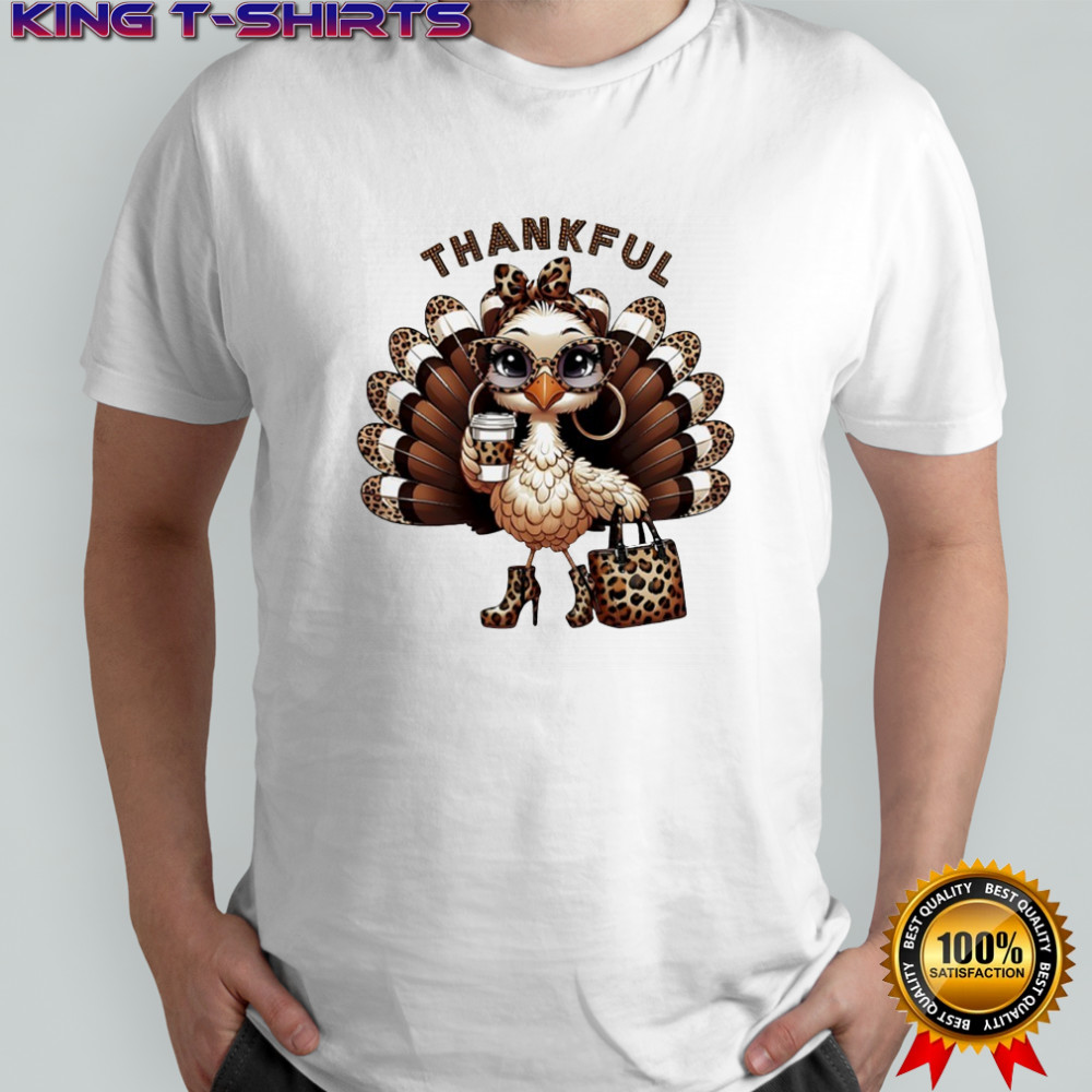 Leopard Thankful Turkey graphic shirt