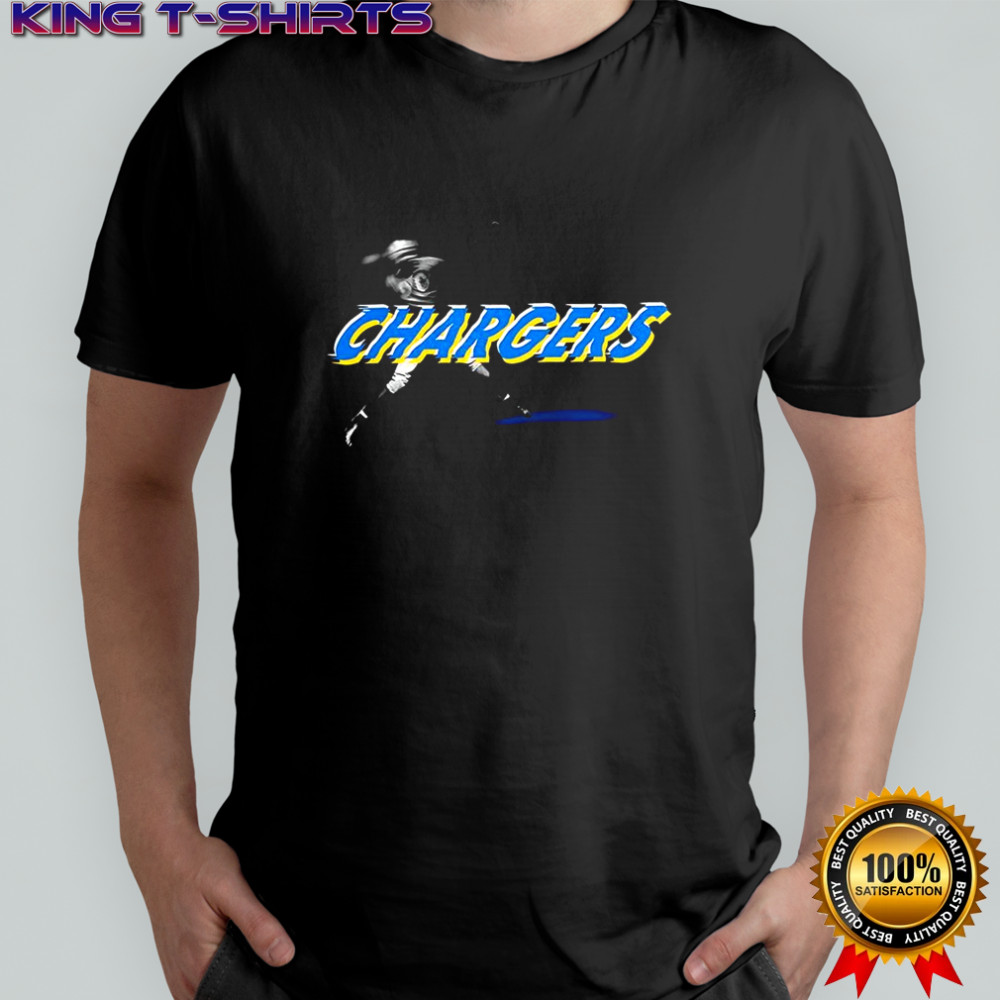 Los Angeles Chargers football blurred player image shirt