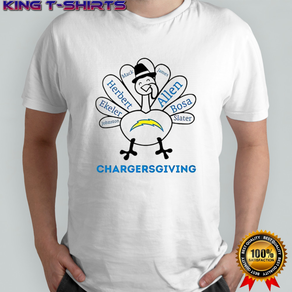 Los Angeles Chargers turkey Chargersgiving Thanksgiving with heroes shirt