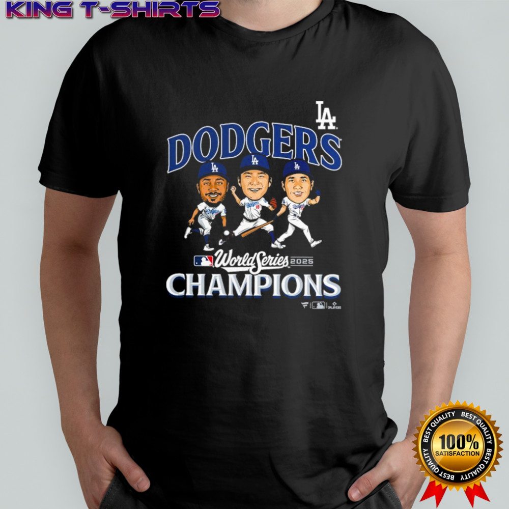 Los Angeles Dodgers 2025 World Series Champions Appeal Play Caricature T-Shirt
