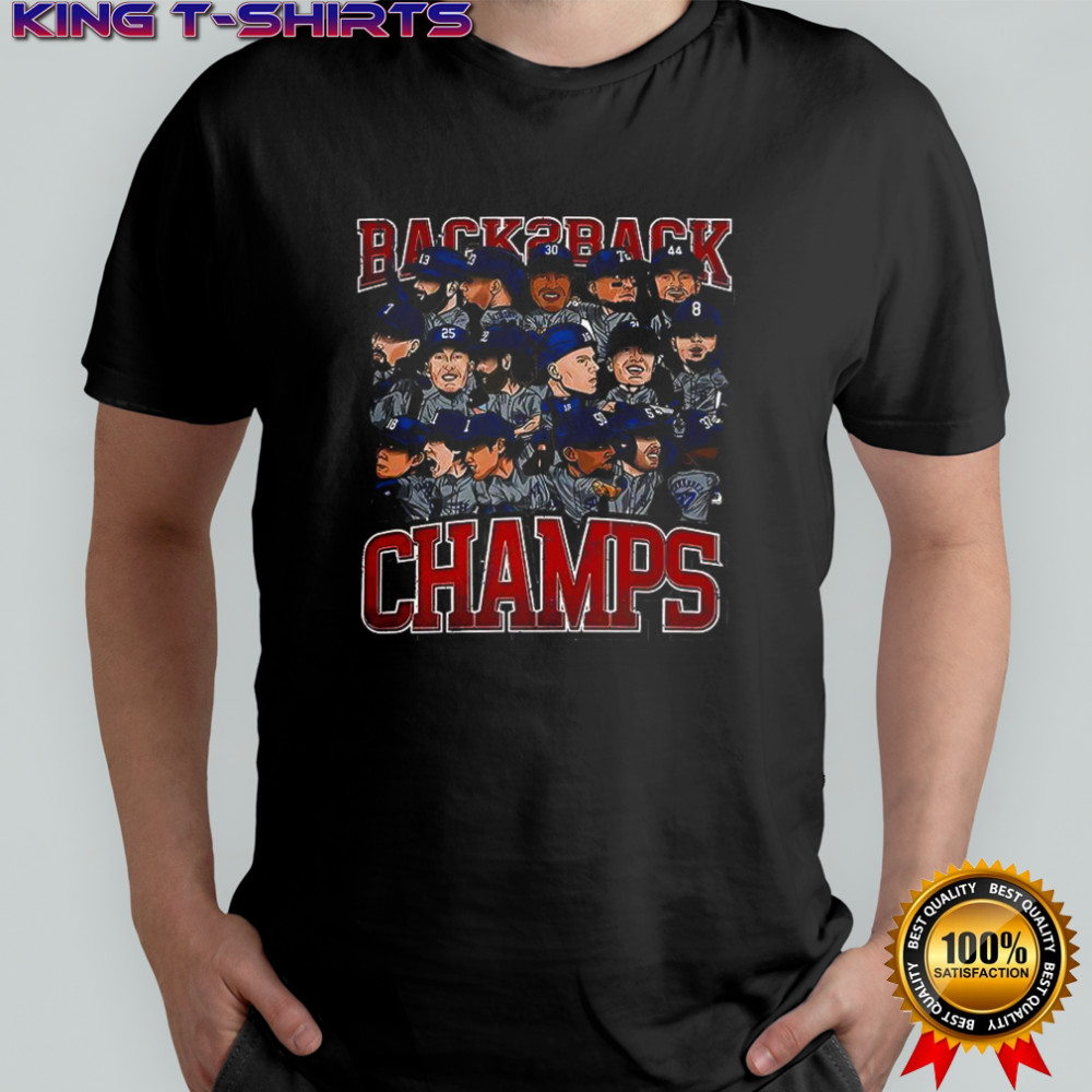 Los Angeles Dodgers Back to Back World Champs caricatures shirt