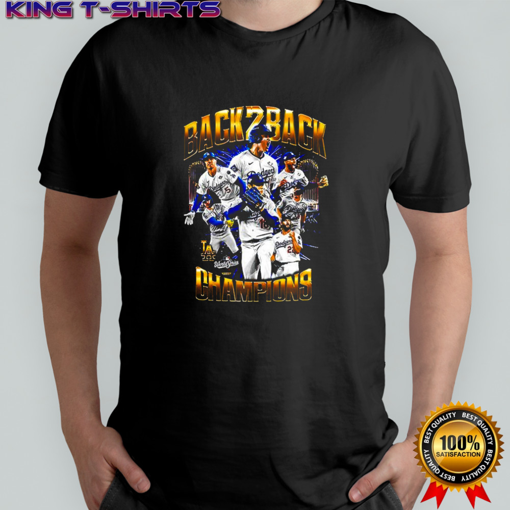 Los Angeles Dodgers back to back World Series 2025 Champions player trophy shirt