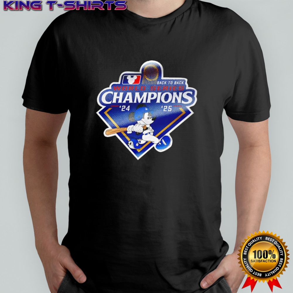 Los Angeles Dodgers back-to-back World Series champions with Mickey Mouse logo shirt