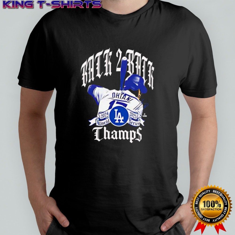 Los Angeles Dodgers Shohei Ohtani New Era Black Back-to-Back World Series Champions shirt