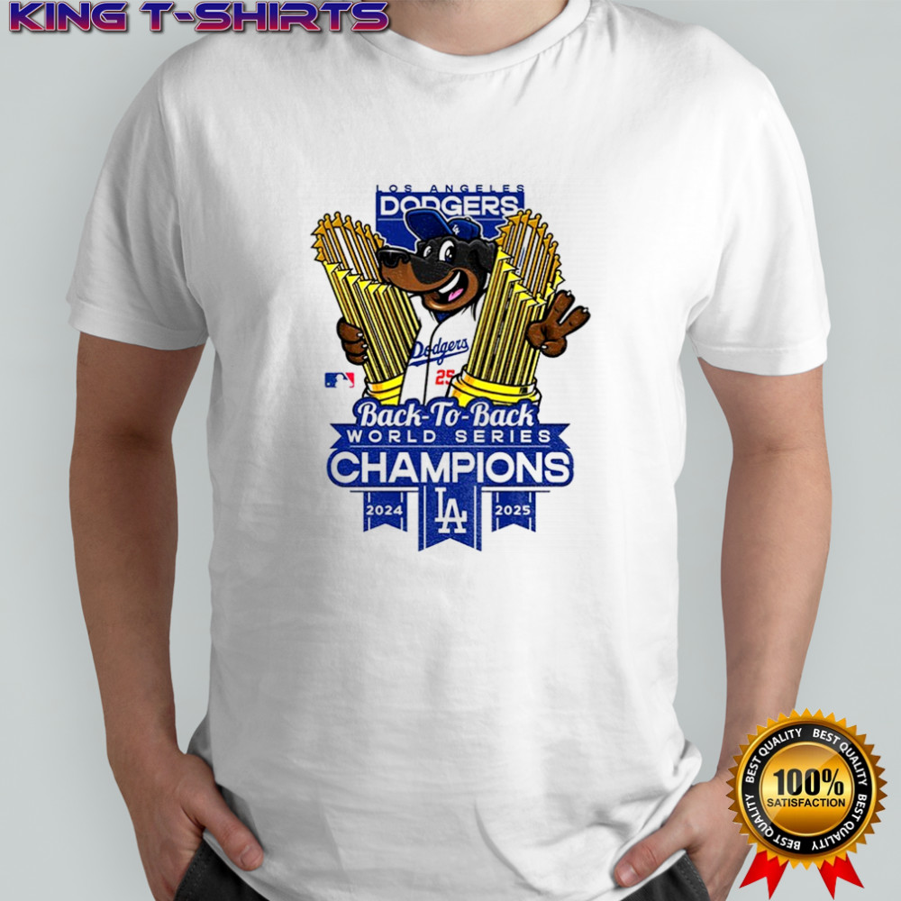 Los Angeles Dodgers world champions trophies back-to-back 2024-2025 shirt.
