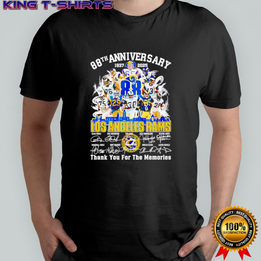 Los Angeles Rams 88th Anniversary 1937-2025 thank you for the memories shirt