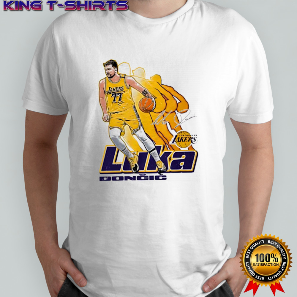Luka Doncic Los Angeles Lakers Signature 77 Retro Vibe Graphic shirt