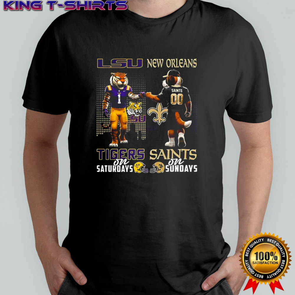 Mascot LSU Tigers on saturdays and New Orleans Saints and sundays shirt