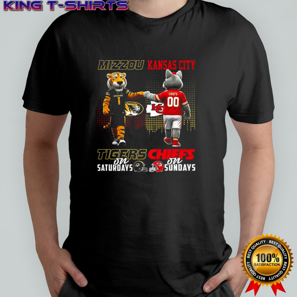 Mascot Missouri Tigers on saturdays and Kansas City Chiefs and sundays shirt