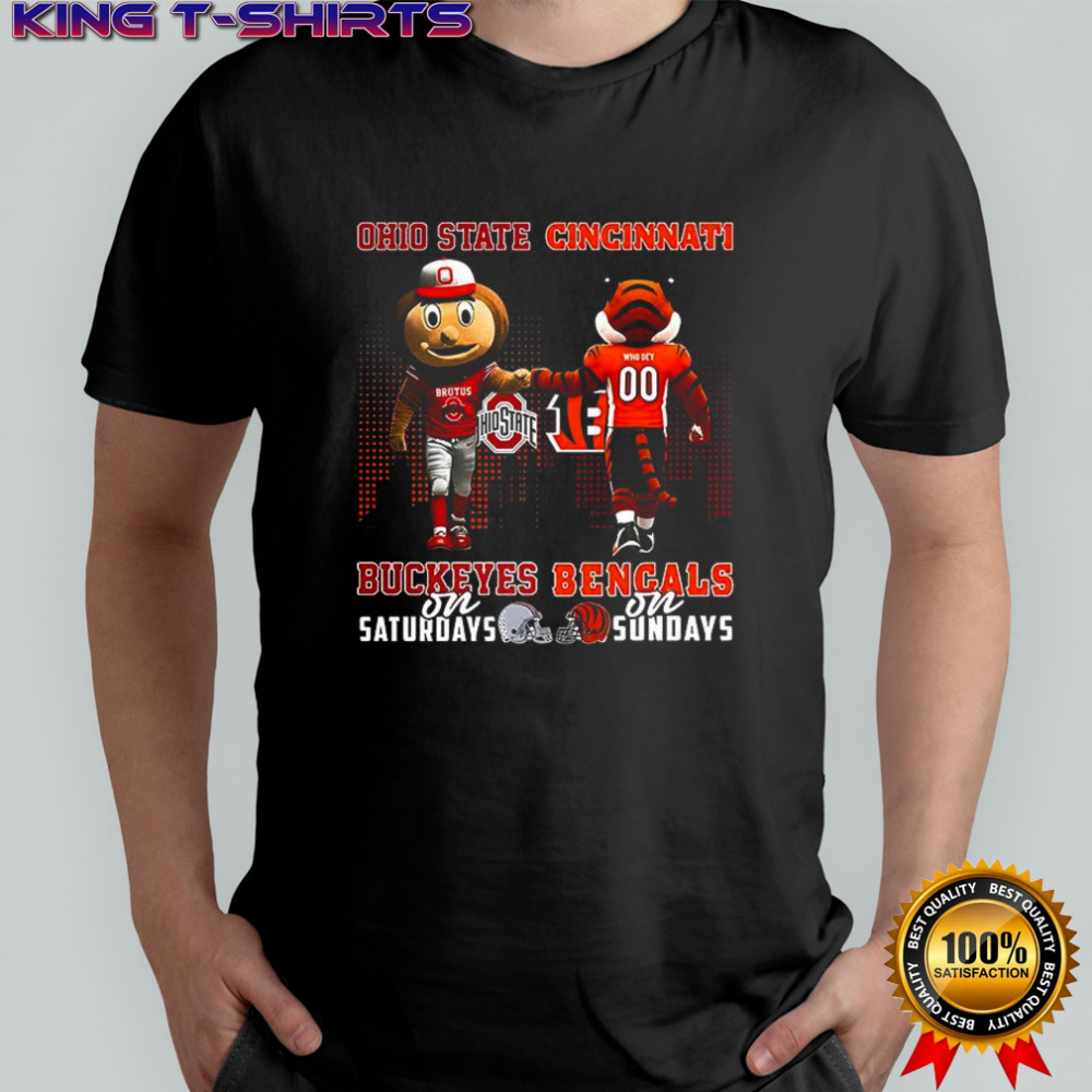 Mascot Ohio State Buckeyes on saturdays and Cincinnati Bengals and sundays shirt