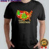 Merry Christmas America Map neon shirt