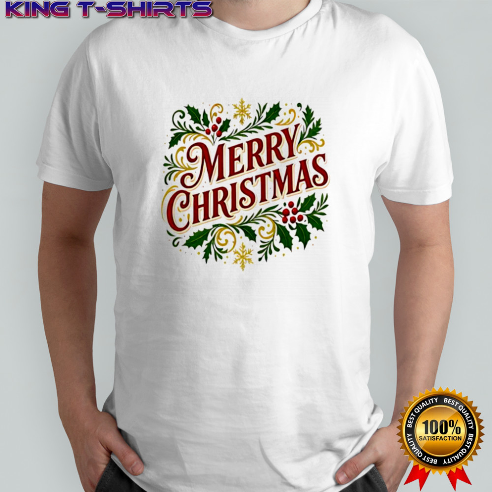 Merry Christmas cute patterned border shirt