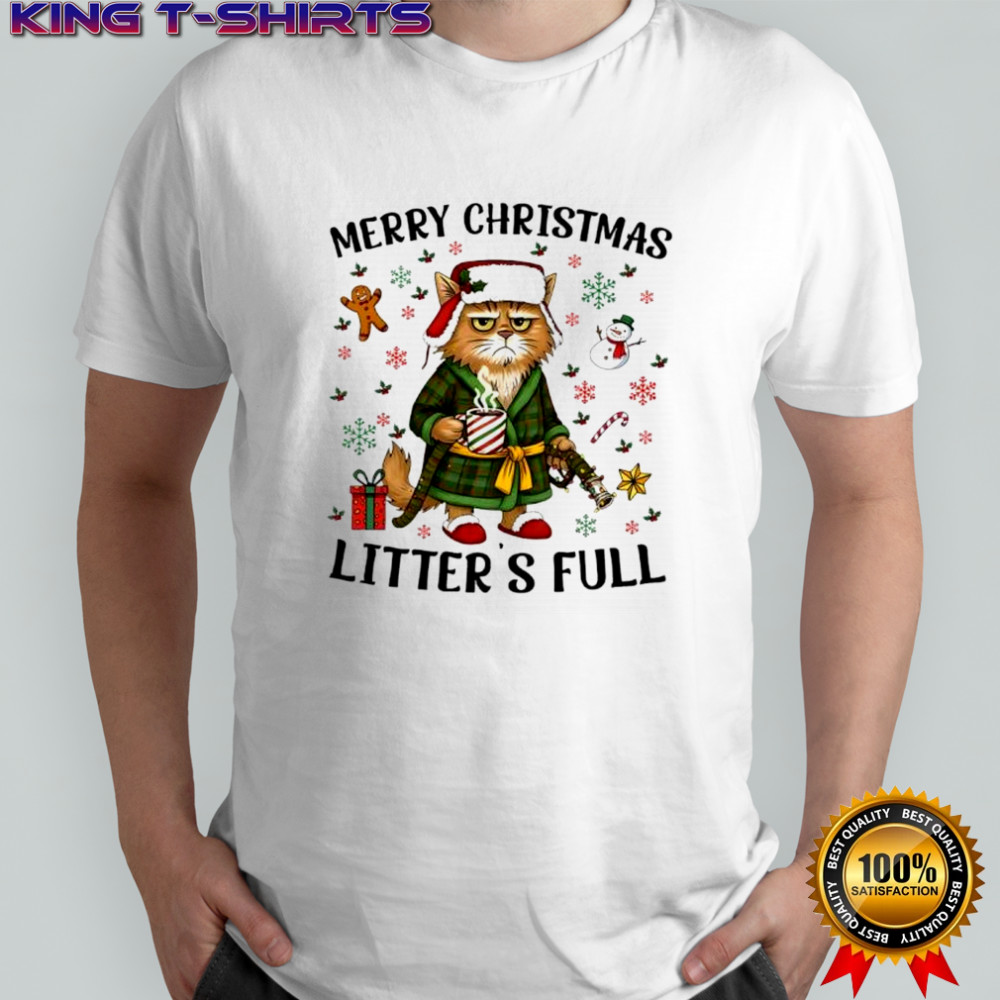 Merry Christmas Litters Full Cat shirt