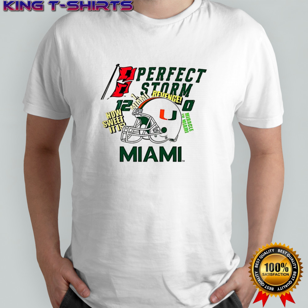 Miami Hurricanes perfect story helmet shirt