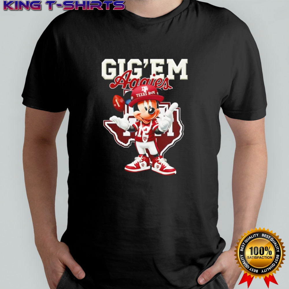 Mickey Mouse Gig’ Em Aggies Shirt