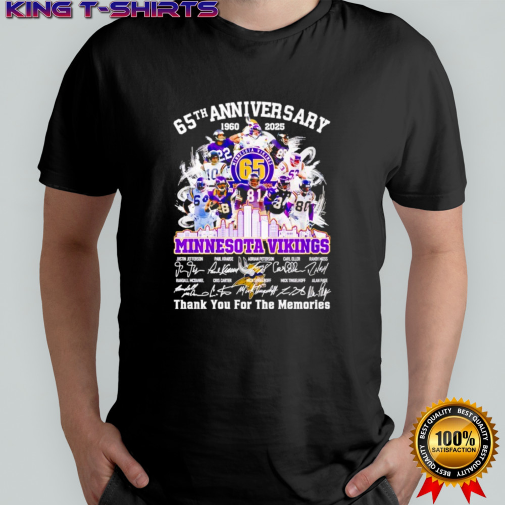 Minnesota Vikings 65th Anniversary 1960-2025 thank you for the memories shirt