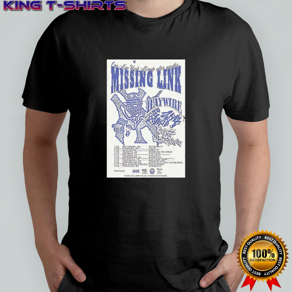 Missing Link January tour 2026 shirt