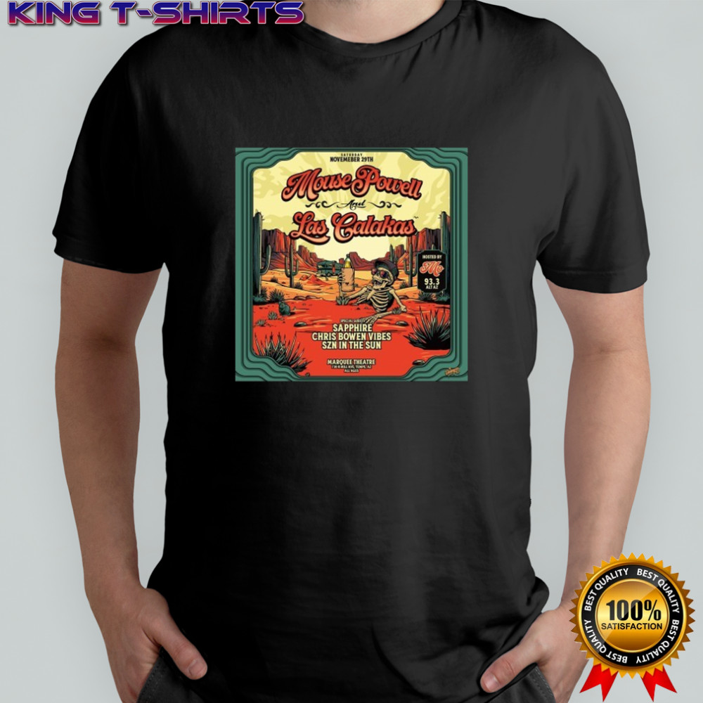 Mouse Powell And Las Calakas At Marquee Theatre On Nov 29 2025 Los Angeles Skeleton T-shirt