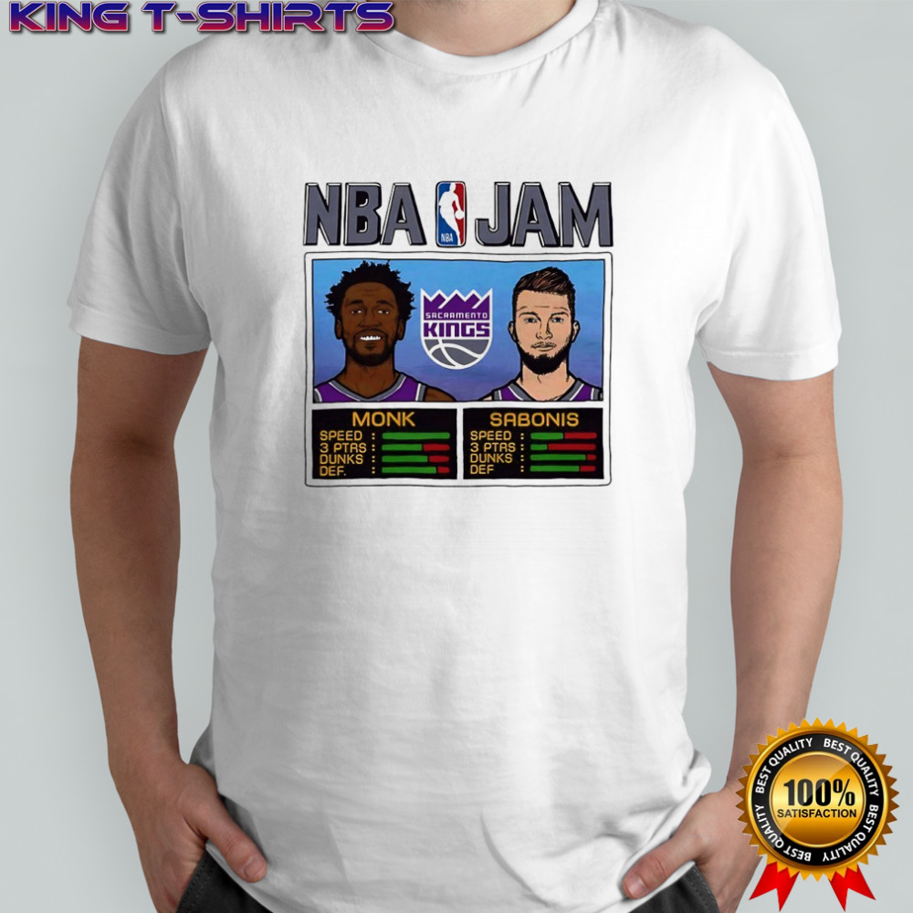 NBA Jam Malik Monk and Domantas Sabonis Sacramento Kings basketball shirt