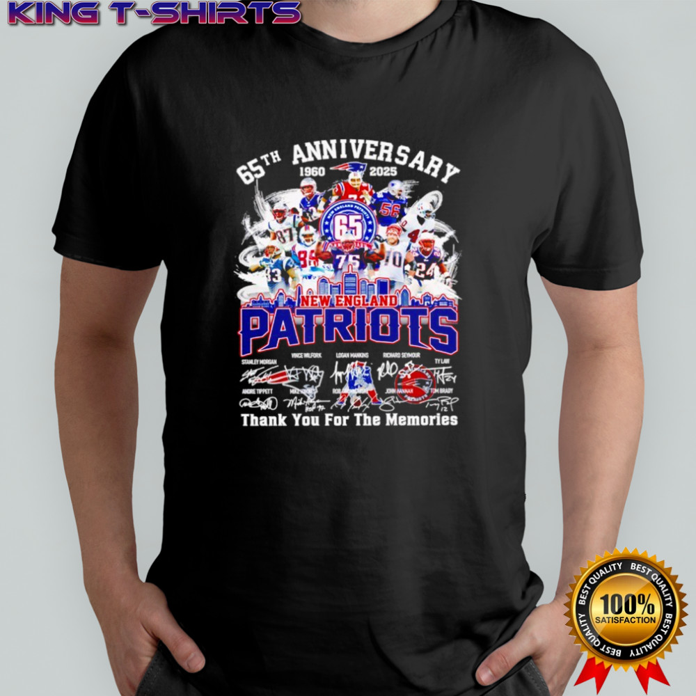 New England Patriots 65th Anniversary 1960-2025 thank you for the memories shirt