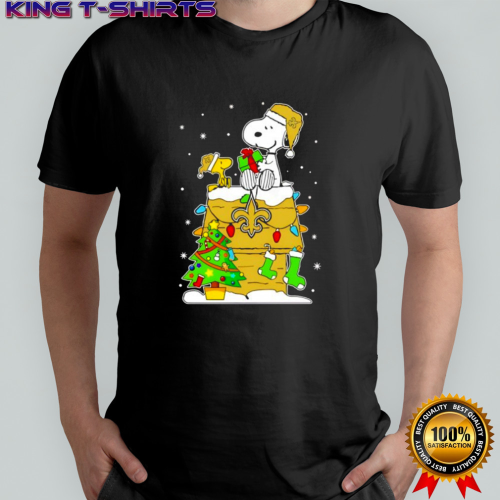 New Orleans Saints Snoopy and Woodstock Christmas Shirt