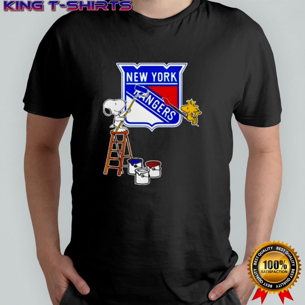 New York Rangers Snoopy and Woodstock Painting Logo Shirt