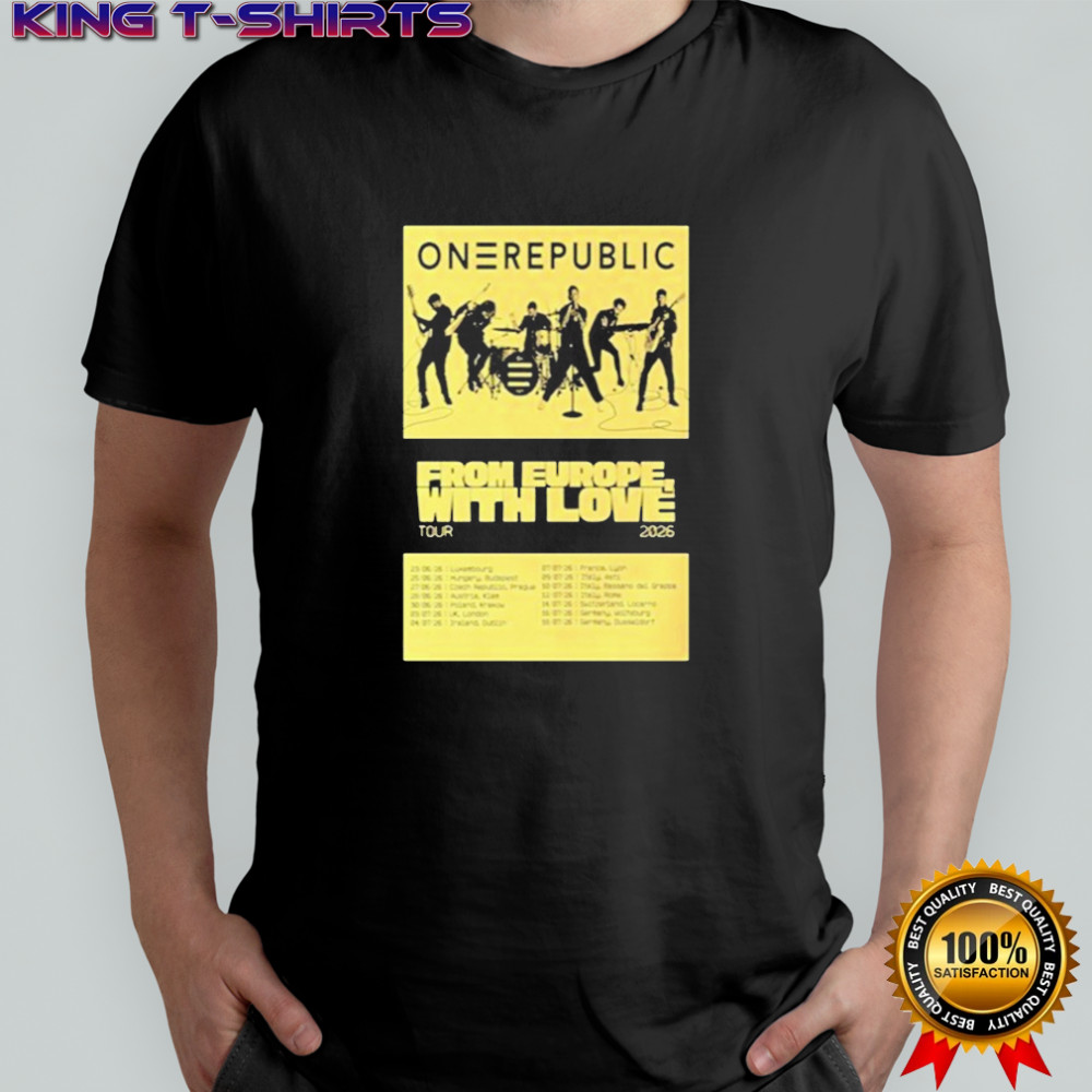 One Republic From Europe With Love Tour 2026 T-Shirt