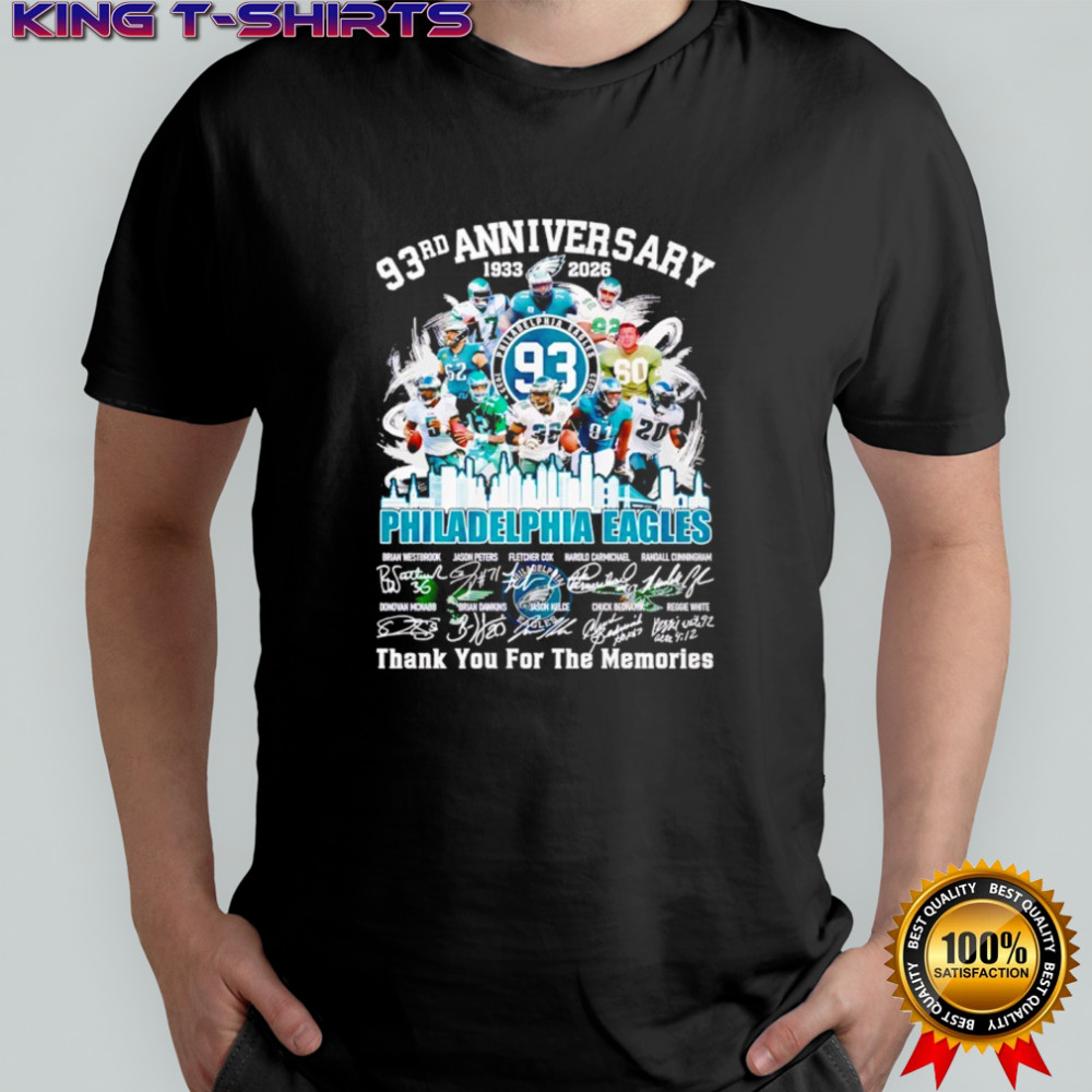 Philadelphia Eagles 93rd Anniversary 1933-2026 thank you for the memories shirt