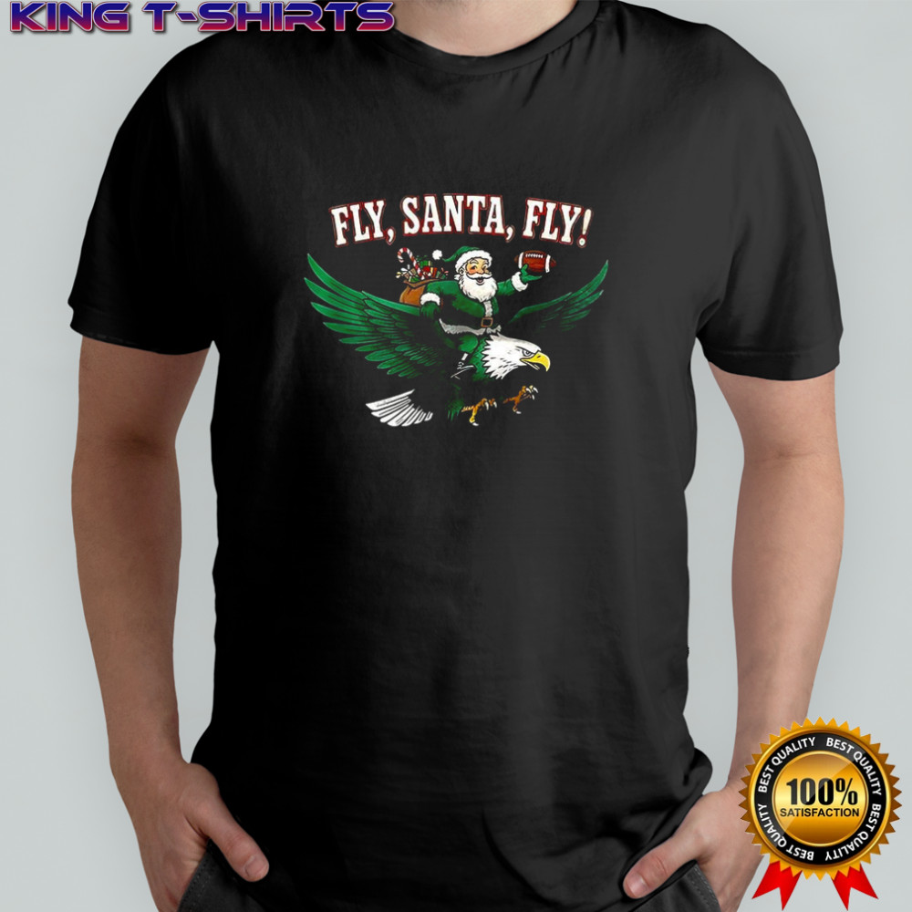 Philadelphia Eagles football fly Santa fly merry Christmas shirt